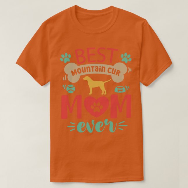 Mountain Cur Hund T Shirt (Design framsida)