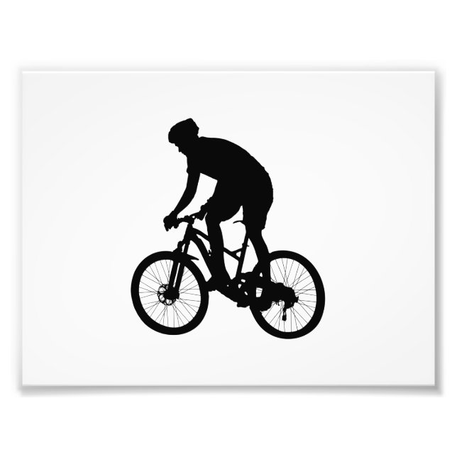Mountain Cycle Silhouette - Välj bakgrund färg Fototryck (Framsidan)