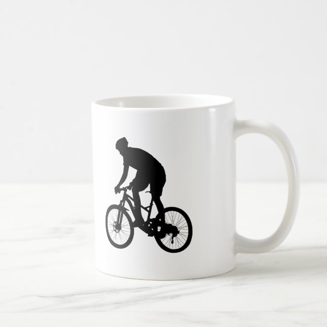 Mountain Cycle silhouette - Välj bakgrund färg Kaffemugg (Höger)