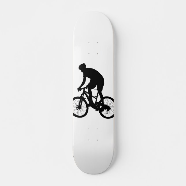 Mountain Cycle Silhouette - Välj bakgrund färg Mini Skateboard Bräda 18,5 Cm (Framsida)