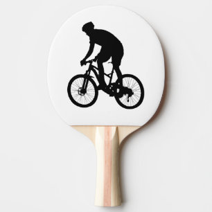 Mountain Cycle silhouette - Välj bakgrund färg Pingisracket