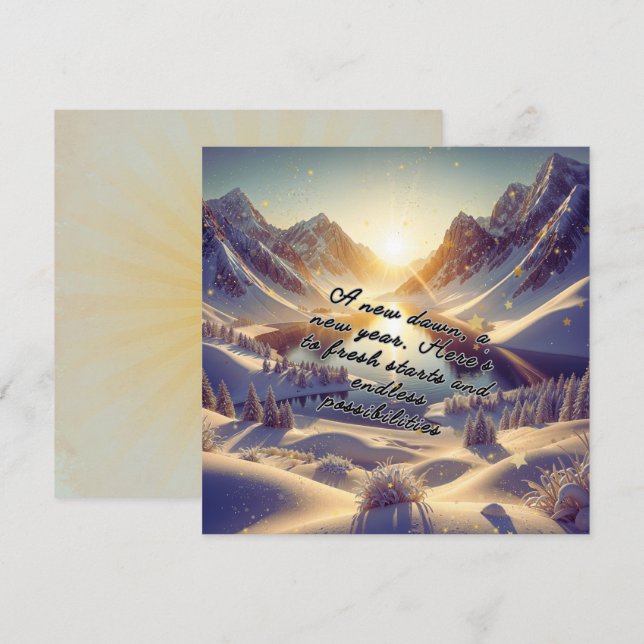 Mountain Dawn: Ett nyårslöfte Julkort (Fram/baksida)