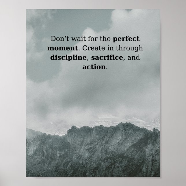 Mountain Discipline Quote Affisch | Perfekt Ögonbl (Framsidan)