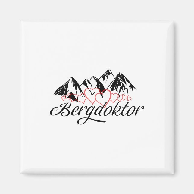 Mountain Doktor Mountain Alpernas Apres Ski Skiing Magnet (Framsidan)