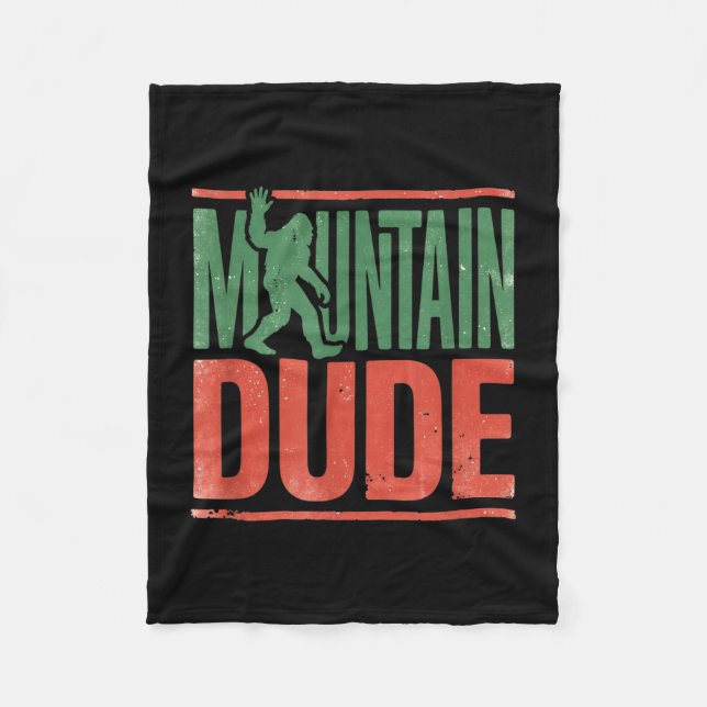Mountain dude bigfoot retro grafik  fleecefilt (Framsidan)