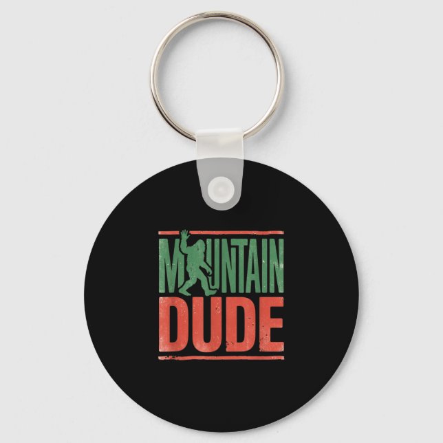 Mountain dude bigfoot retro grafik  nyckelring (Framsida)