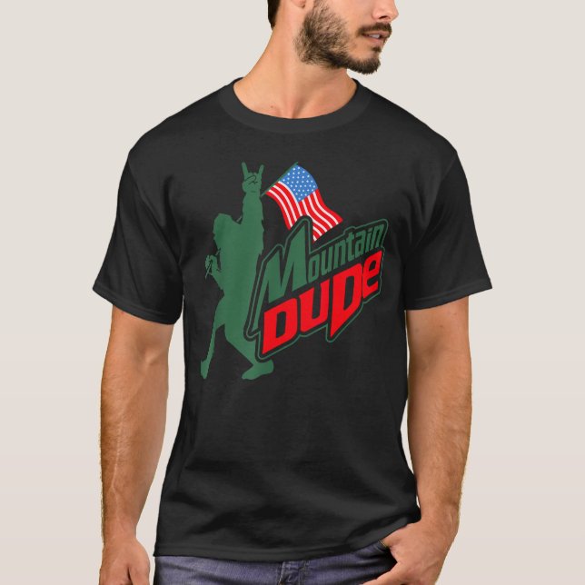 Mountain Dude Rolig Bigfoot Sasquatch T Shirt (Framsida)