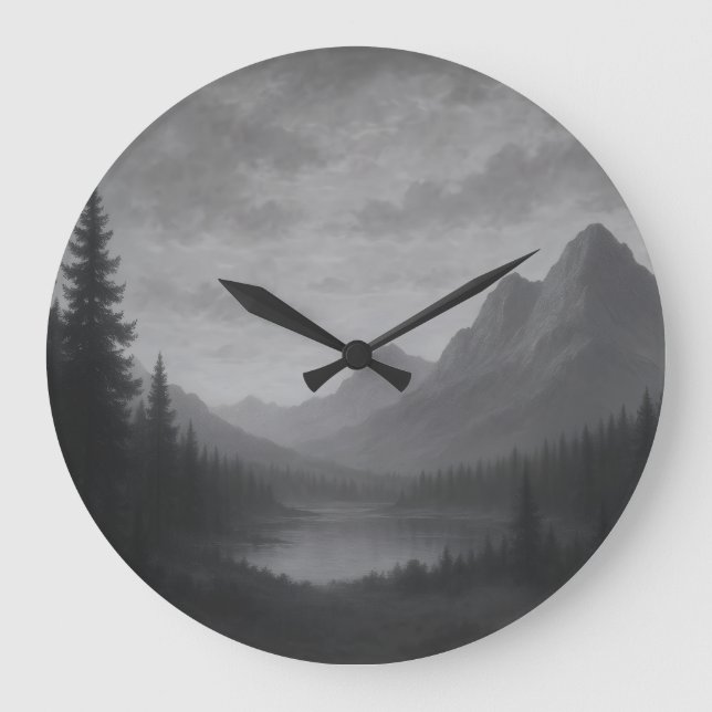 Mountain Escape Clock Stor Klocka (Framsida)