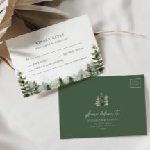 Mountain Evergreen Woodland Forest Elegant bröllop