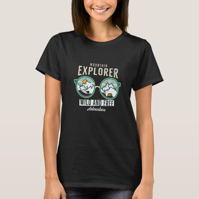 Mountain Explorer Cool Camper T Shirt (Framsida)