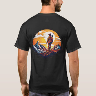 Mountain Explorer Wilderness Solnedgång Grafik T Shirt