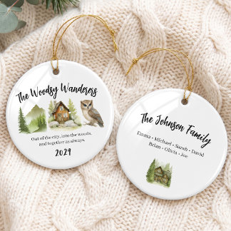 Mountain Family Stug Semester Grupp Julgransprydnad Keramik