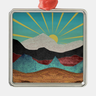 Mountain Fantasy Sunrise Julgransprydnad Metall