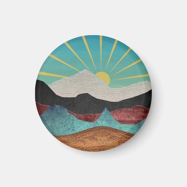Mountain Fantasy Sunrise Magnet (Framsidan)