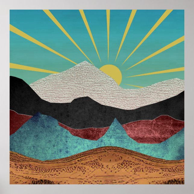 Mountain Fantasy Sunrise Poster (Framsidan)