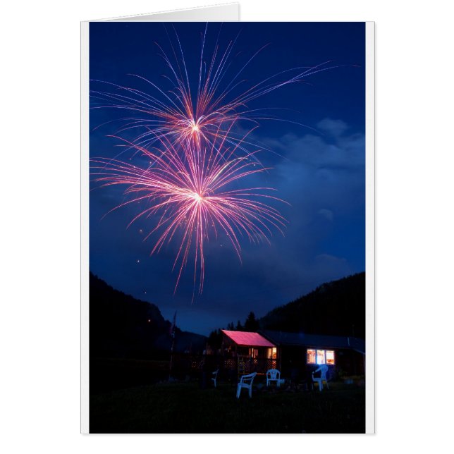 Mountain Fireworks Firande Hälsningskort (Framsidan)