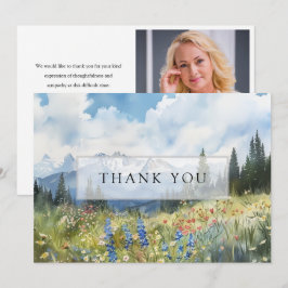 Mountain Floral Äng Celebrationsliv Begravning Tack Kort