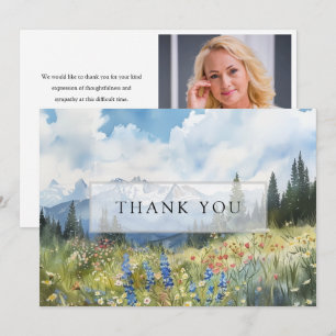 Mountain Floral Äng Celebrationsliv Begravning Tack Kort