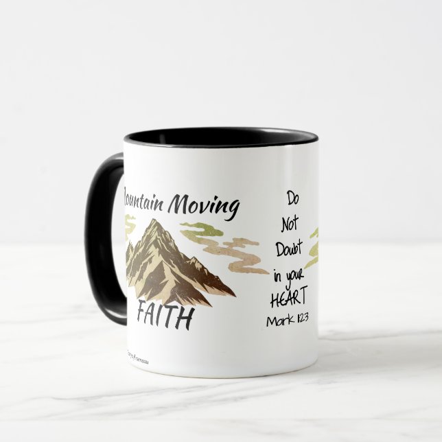 Mountain Flytta Brown Bible Verse Personalize Mugg (Framsida vänster)