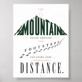Mountain Footsteps Distans Citat Poster