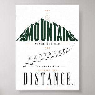 Mountain Footsteps Distans Citat Poster