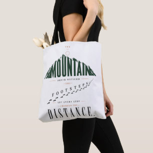 Mountain Footsteps Distans Citat Tygkasse