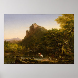 Mountain Ford - Thomas Cole Wall Art Poster