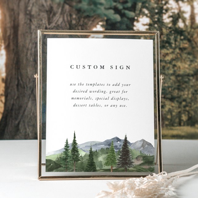 Mountain Forest Custom Wedding Sign Template Poster (Skapare uppladdad)