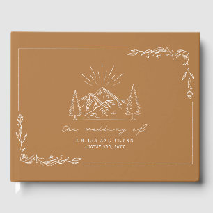 Mountain Forest Goldenrod Rustic Bröllop Gästböcker