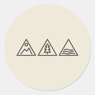 Mountain Forest Sea Minimala Trianglar Klistermärk Runt Klistermärke