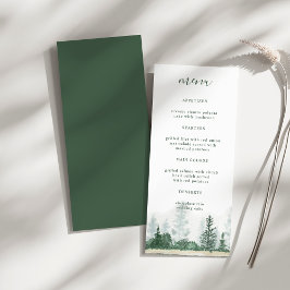 Mountain Forest Watercolor Bröllop Dinner Menu