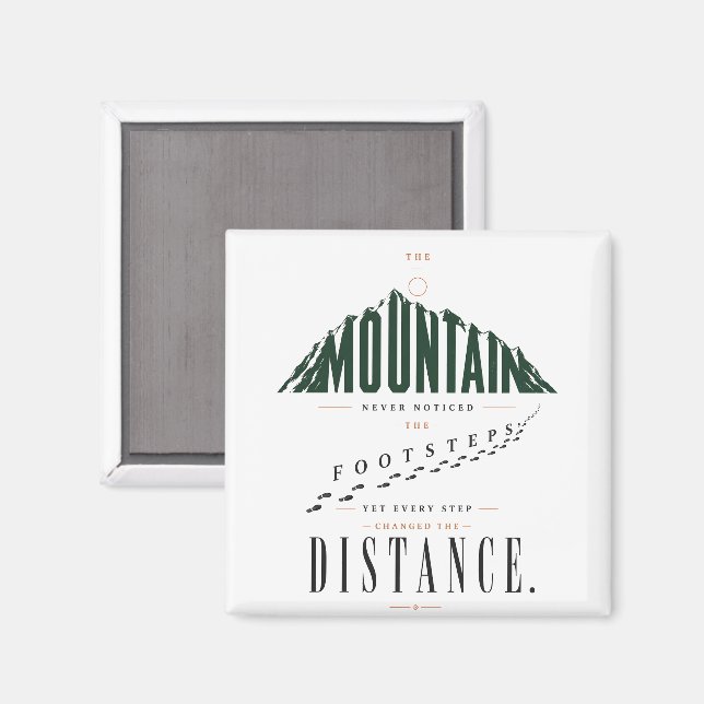 Mountain Fotspår Avstånd Citat Magnet (Front/Back)