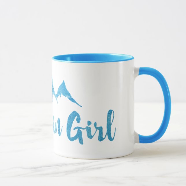 Mountain Girl Blue Watercolor Mugg (Höger)