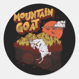 Mountain Goat Funny Mountain Biking Goat Biker Vin Runt Klistermärke