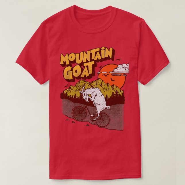 Mountain Goat Funny Mountain Biking T Shirt (Design framsida)