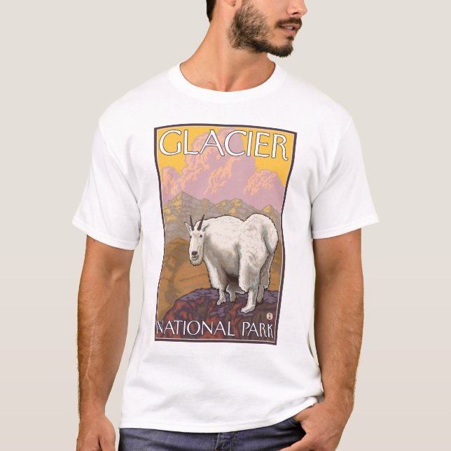 Mountain Goat - Glacier National Park, MT T-shirt (Framsida)