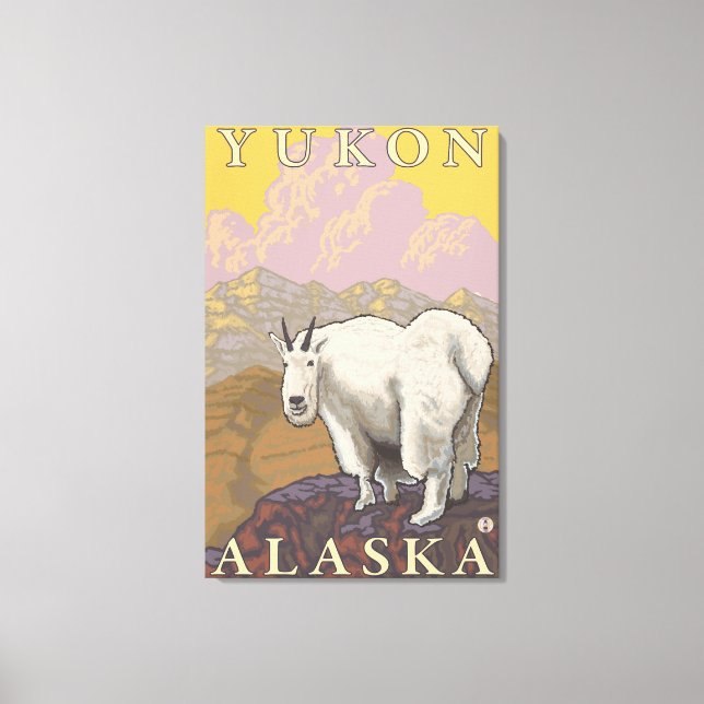 Mountain Goat - Yukon, Alaska Canvastryck (Framsida)