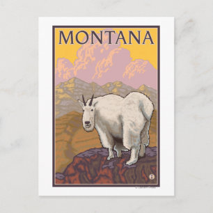 Mountain GoatMontanaVintage Travel Poster Vykort
