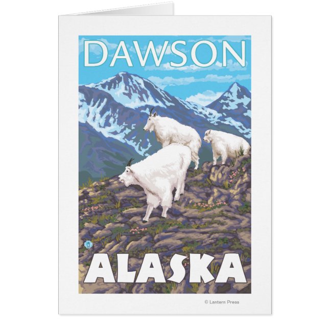 Mountain Goats Scene - Dawson, Alaska Hälsningskort (Framsidan)