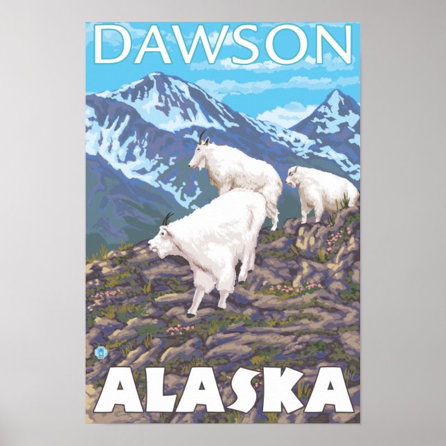 Mountain Goats Scene - Dawson, Alaska Poster (Framsidan)