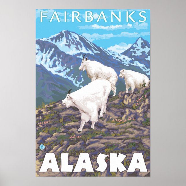 Mountain Goats Scene - Fairbanks, Alaska Poster (Framsidan)