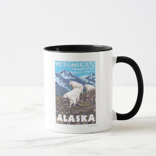 Mountain Goats Scene - Ketchikan, Alaska Mugg (Höger)
