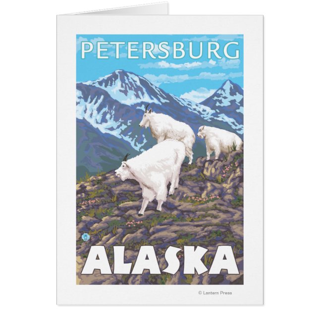 Mountain Goats Scene - Petersburg, Alaska Hälsningskort (Framsidan)