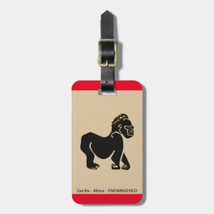 Mountain GORILLA - Primat - Ape - Wildlife -Red Bagagebricka