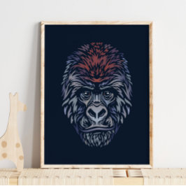 Mountain Gorilla Wildlife Skriv ut | Gorilla Print Poster