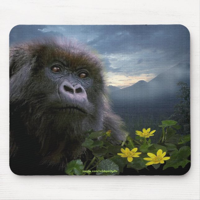 Mountain Gorilla Wildlife-supporter Mousepad Musmatta (Framsidan)