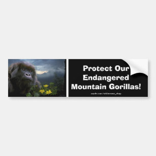 Mountain Gorillas Wildlife Support Bumper Sticker Bildekal