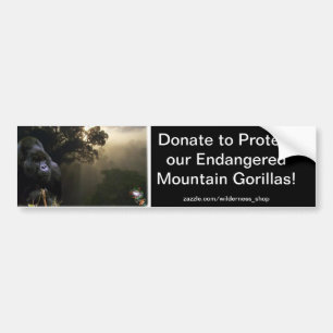 Mountain Gorillas Wildlife Support Bumper Sticker Bildekal