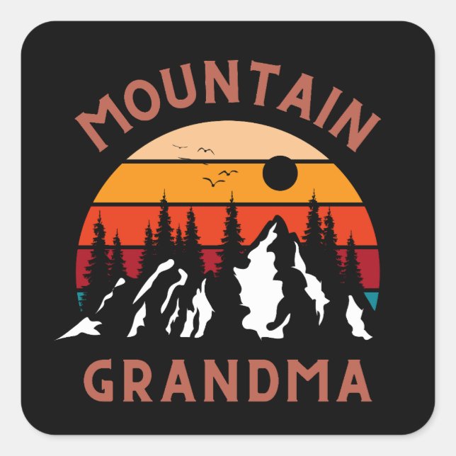 Mountain Grandma Fyrkantigt Klistermärke (Framsida)