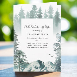 Mountain Gräs Photo Firande of Life Funeral Program